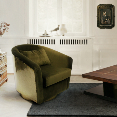 Velvet armchair.